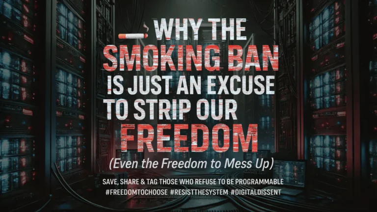 Conceptual artwork on France’s smoking ban and the erosion of personal freedoms, designed by Cybermediateinment.