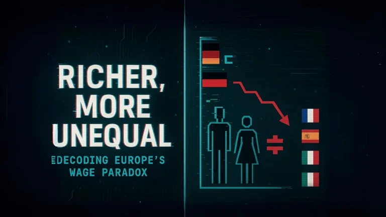 Digital chart comparing average income and gender pay gap in Europe; countries with higher incomes show wider pay disparities.