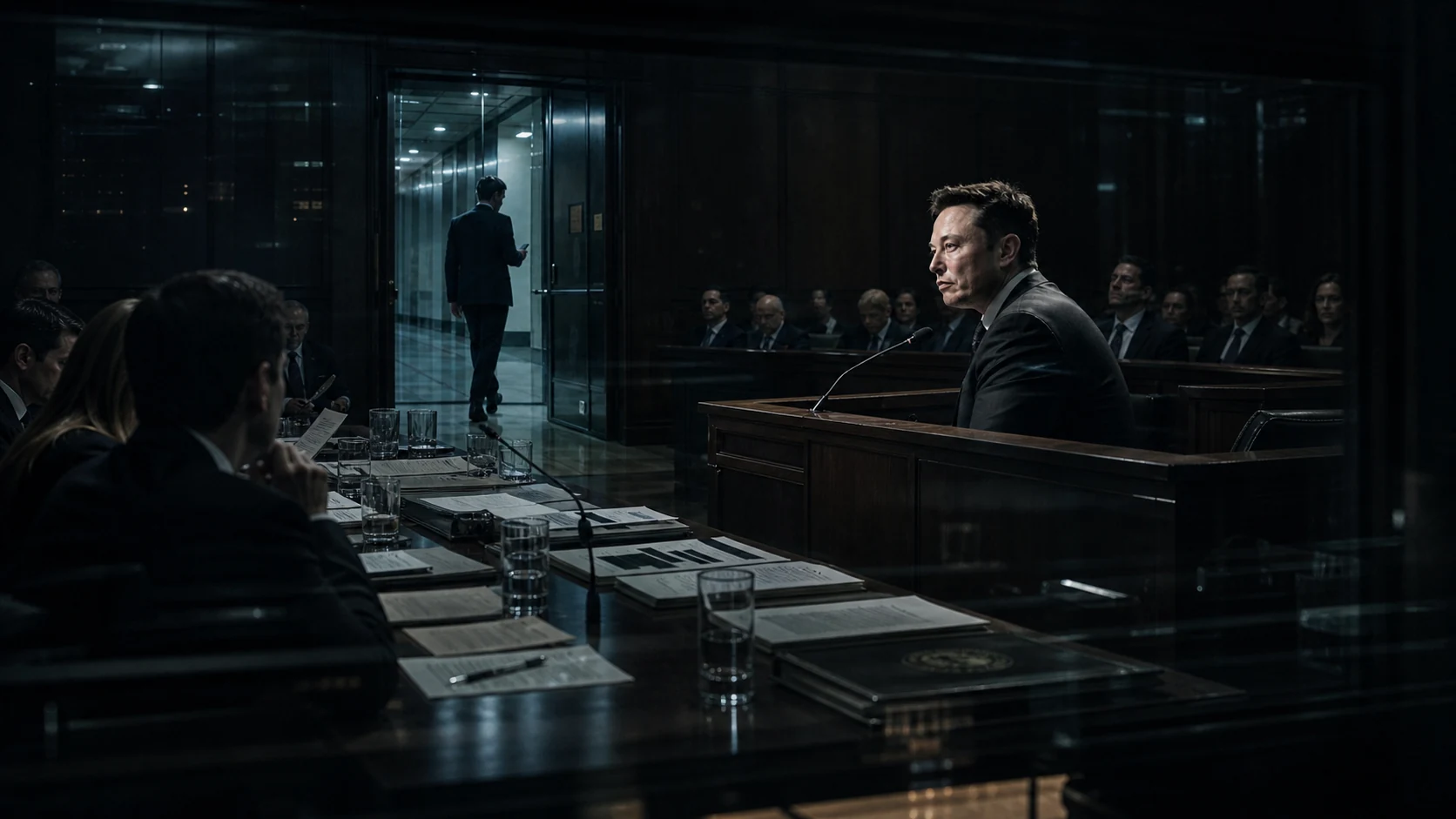 Elon Musk vs Altman — the trial, designed by Cybermediateinment for Follow The Algorithm